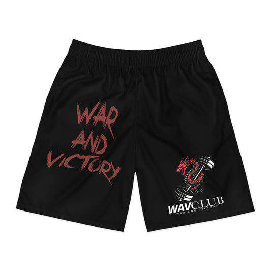 Men's Athletic Jogger Shorts - War and Victory Print, Gym Shorts for Men,