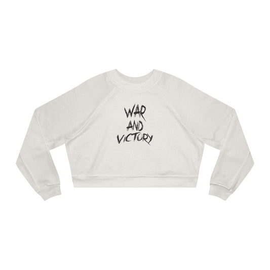 Cropped Fleece Pullover - Relaxed Victory Sweatshirt for Women, Casual Wear