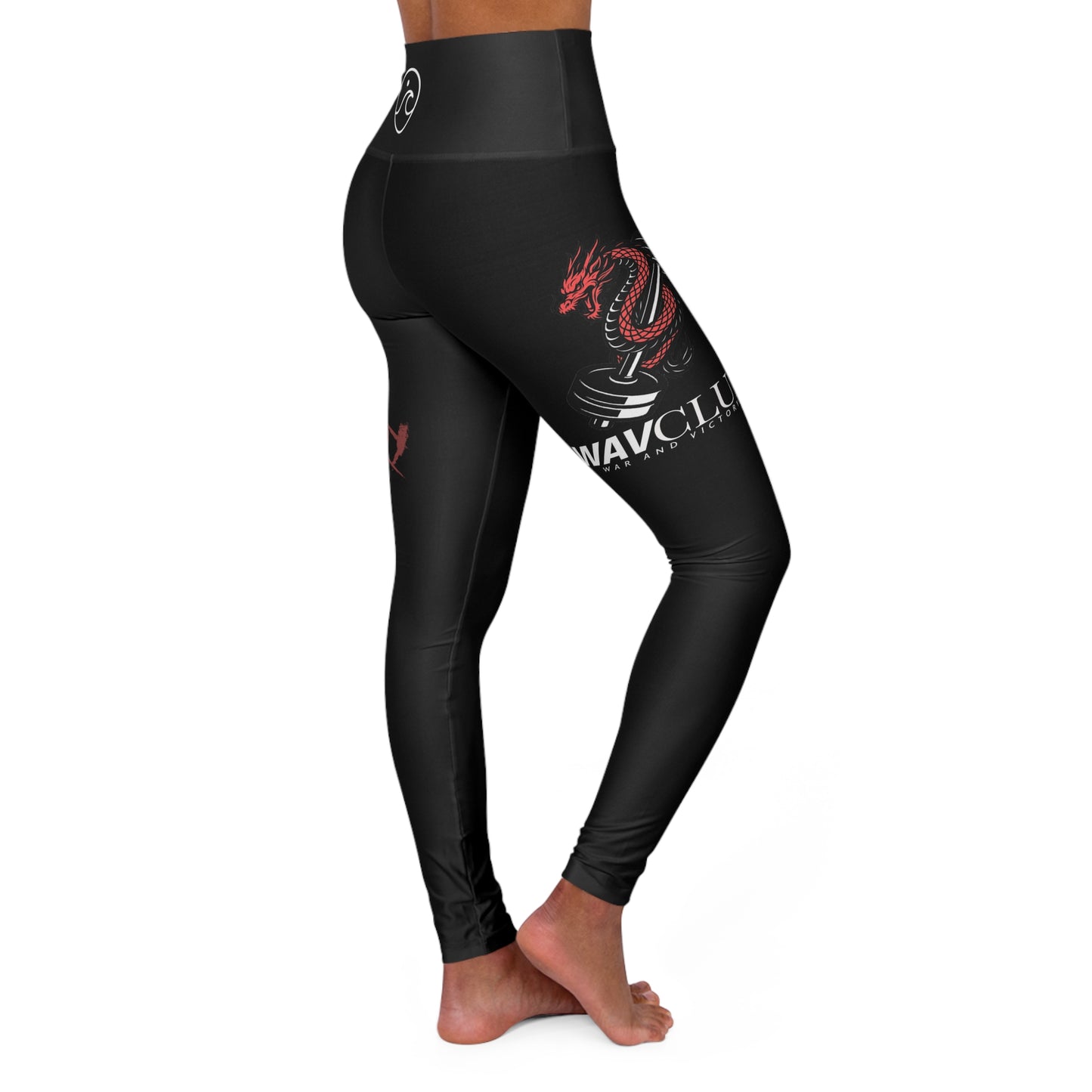 High Waisted WAV CLUB Yoga Leggings with Motivational Text