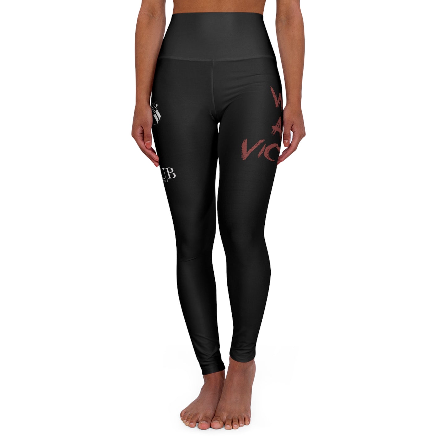High Waisted WAV CLUB Yoga Leggings with Motivational Text