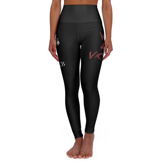 High Waisted WAV CLUB Yoga Leggings with Motivational Text