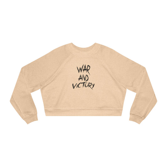 Cropped Fleece Pullover - Relaxed Victory Sweatshirt for Women, Casual Wear